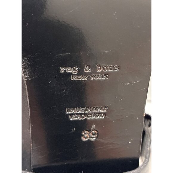 RAG & BONE New York Black Leather pumps Heels close toe Y2K straps size 39 - Picture 6 of 7